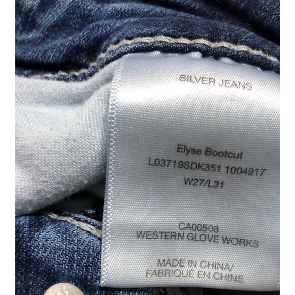 Silver Jeans Co. Elyse Bootcut Jeans 27x31 Denim Blue Stretch Curvy Mid Rise - Picture 6 of 14